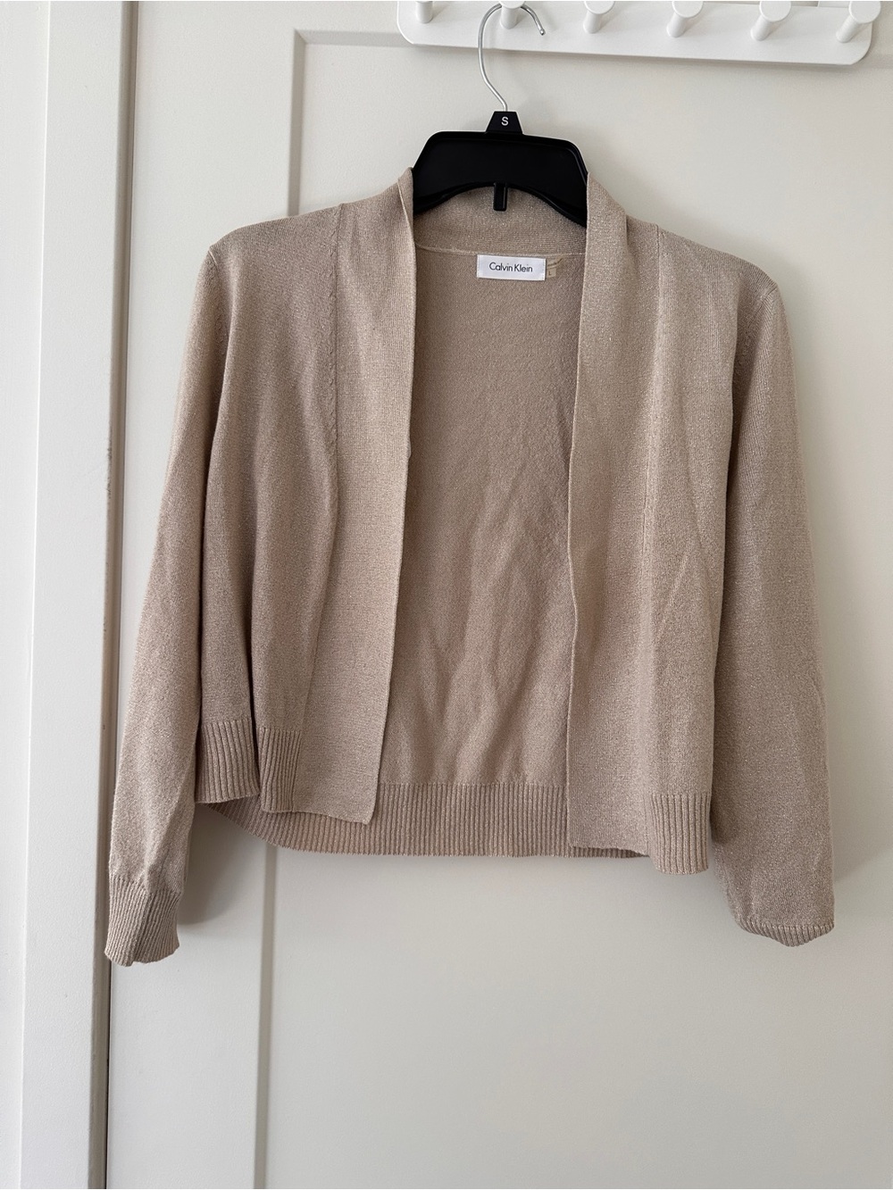 Calvin Klein Women's Shimmery Open-Front Cardigan Sweater